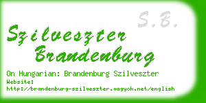 szilveszter brandenburg business card